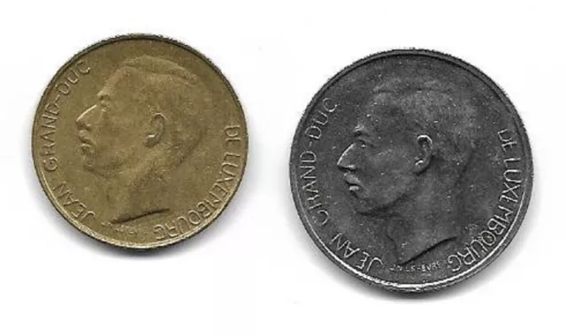 Luxembourg 5 & 10 franc coins. (57)