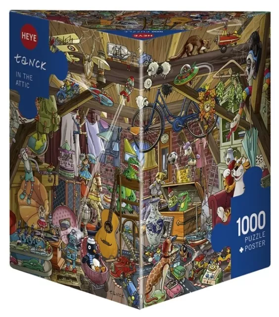 (HY29885) - Heye Puzzles - Triangular,1000 Pc - In The Attic, Tanck