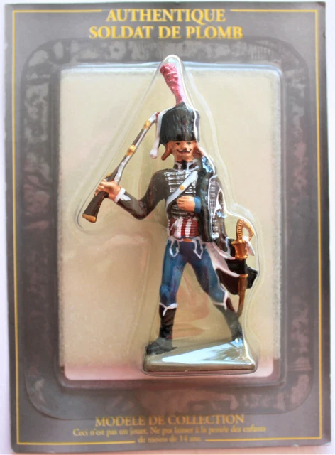 FIGURINE  STARLUX ATLAS EMPIRE SOLDAT HUSSARD avec fusil PLOMB NAPOLEON neuf.