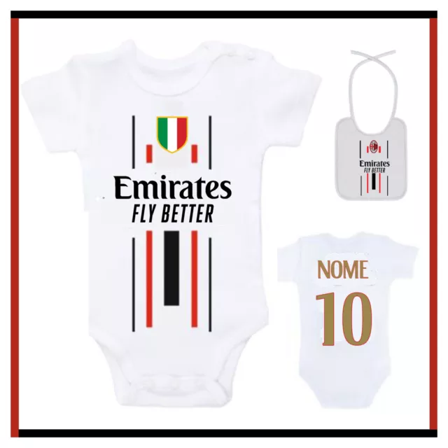 Body Neonato Milan Personalizzato Con Nome In Cotone Divertente Bambino Bimbo