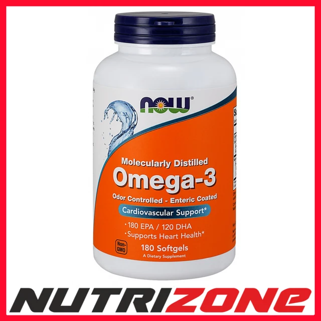 NOW FOODS OMEGA3 Enteric Coated EPA DHA Fatty Acids Hearth Health 180