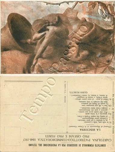 Cartolina patriottico commemorativa pro orfani e pro feriti, 1848/1917