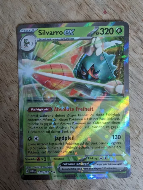 Pokémon Silvarro EX 015/197  Obsidian Flammen Deutsch  Near Mint Double Rare