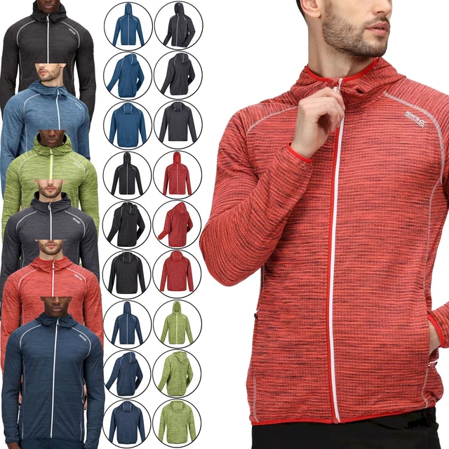 Mens Regatta Yonder Quick Dry Hoodie Outdoor Full Zip Hooded Fleece Light Jacket