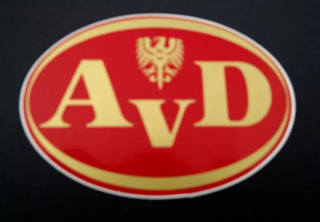 Aufkleber-Plakette AvD Automobilclub von Deutschland 90er Jahre Oldtimer gold