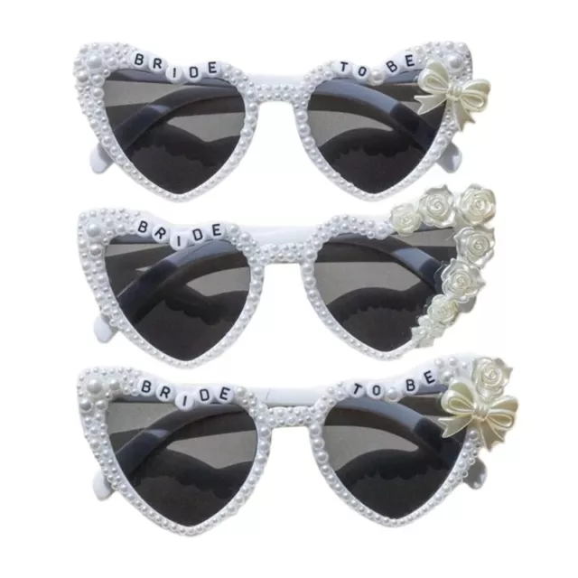 Heart-Shape with Pearls Sunglasses Party Glasses Bowknot Glasses for Wedding