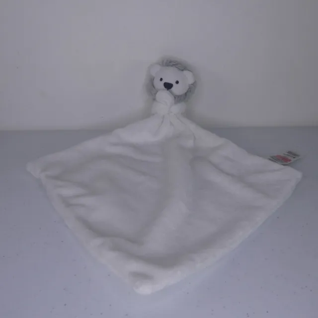 F&F Tesco White Grey Lion Comforter Baby Toy Blanket Soft Blankey Blankie Plush