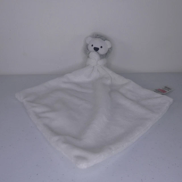 F&F Tesco White Grey Lion Comforter Baby Toy Blanket Soft Blankey Blankie Plush
