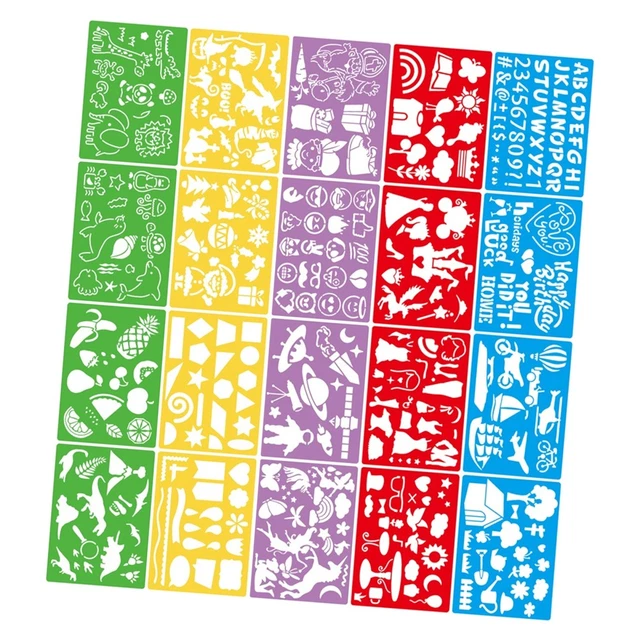 Stencil Per Pittura Geometrici - Set 16 Pezzi Riutilizzabili, Per DIY E Decorazioni - Foto 9