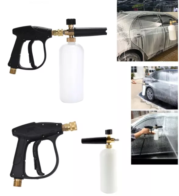 1/4" Snow Foam Pressure Washer Gun Car Wash Soap Lance Cannon Spray Jet Bottle