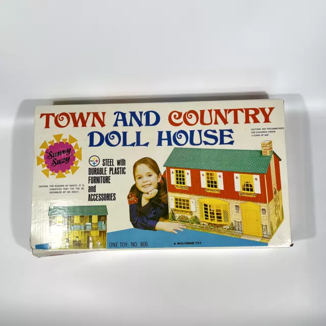 Wolverine Sunny Suzy Furnish Town & Country Tin Doll House New! Sealed! Vintage!