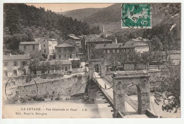 LA LEVADE - Gard - CPA 30 - vue generale et pont