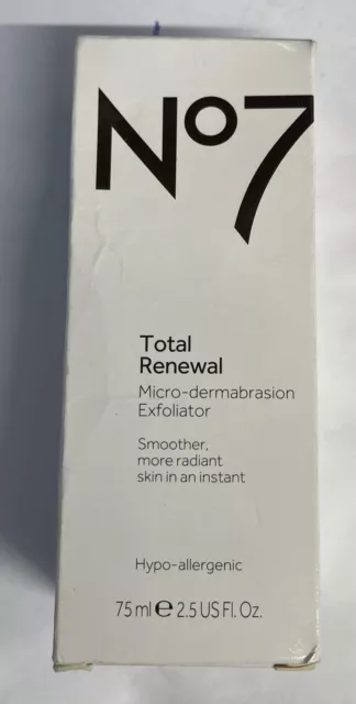 Nº7 Total Renewal Micro Dermabrasion Exfoliator 75ml/2.5fl.oz New In Damage Box