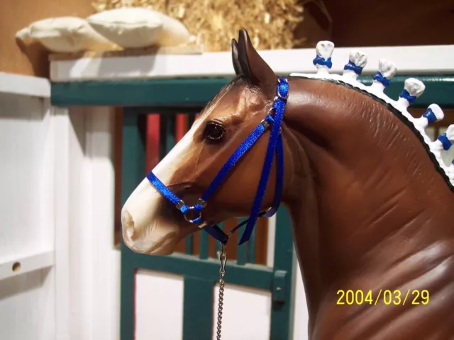 Jaapi ROYAL BLUE halter w/lead - fit Breyer/Stone drafter model horses