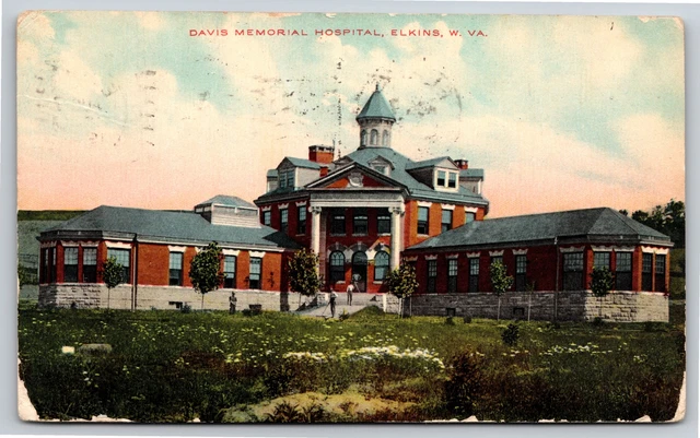 Elkins West Virginia~Davis Memorial Hospital Bldg Exterior View~PM 1911~Postcard