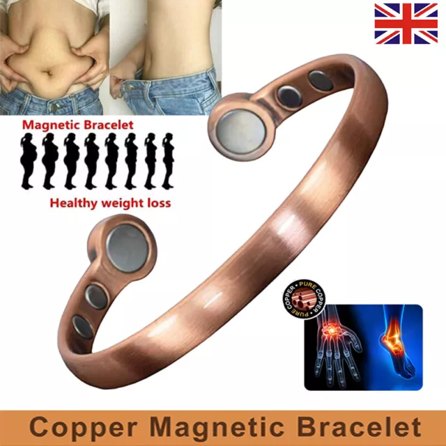 Mens Ladies Copper Magnetic Bangle Bracelet Pain Relief Arthritis Health Bangle