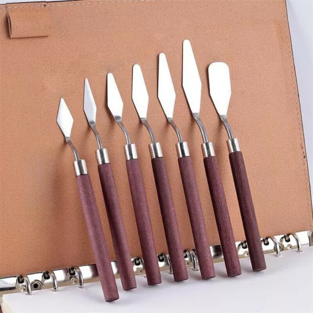 7Pcs Stainless Steel Oil Painting Knives Artist Spatula Palette Knife Scraper