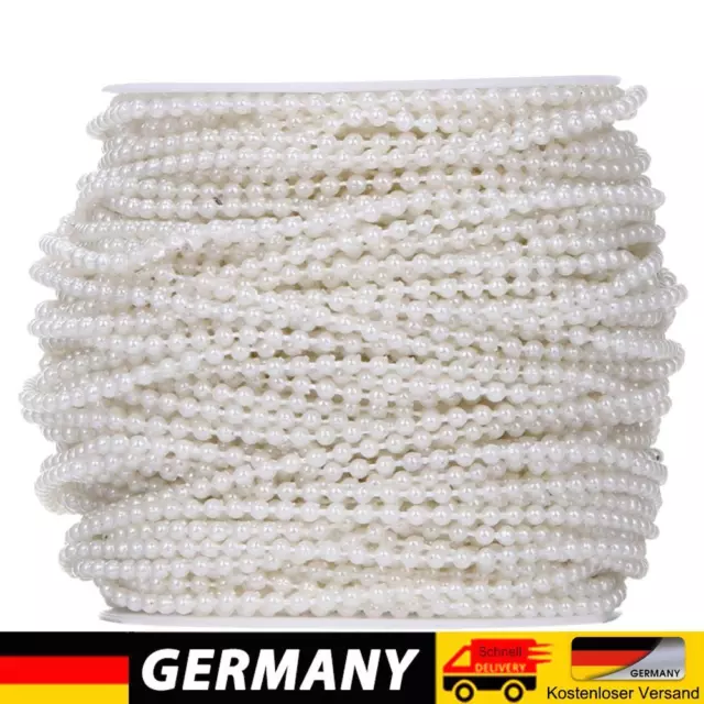 10M 3mm Perlen Girlande Hochzeit Dekoration Cotton Line Kette Perlen Weihnachten