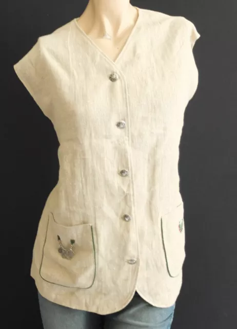 SE STENAU Bella Costumi Regionali Lino Gilet Tgl 44 L Top
