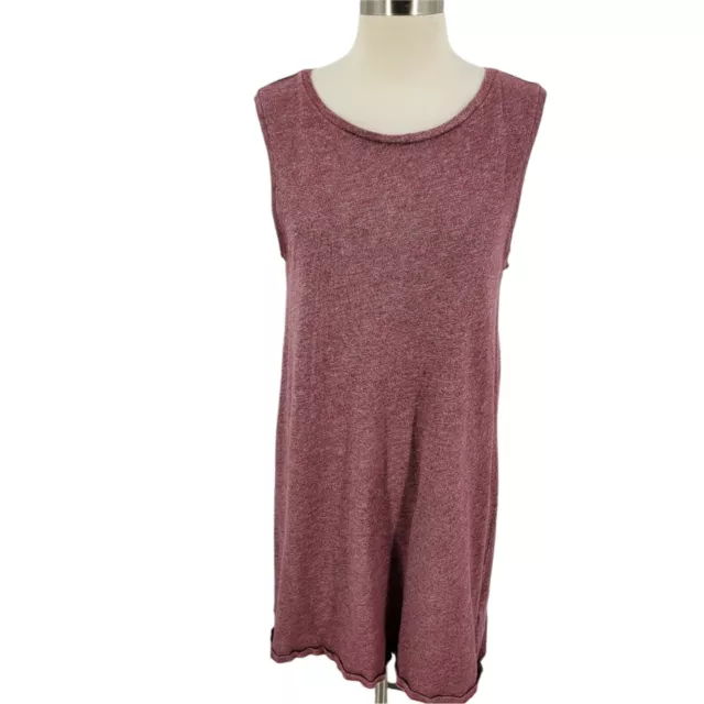 Roots Canada Sleeveless Sweatshirt Terry Casual Dress Red Pink Women's Size M