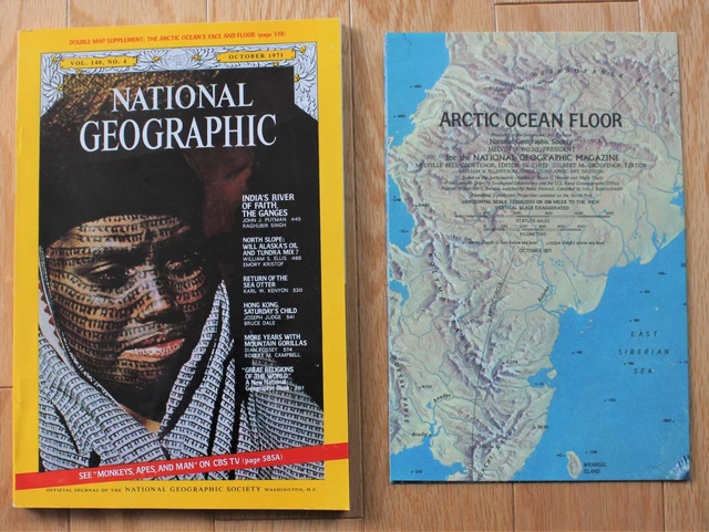 NATIONAL GEOGRAPHIC OCTOBER 1971 & Map; Arctic Ocean; Ganges; Otters ...