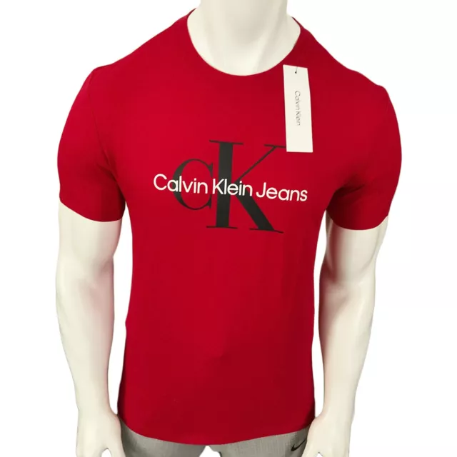 Nwt Calvin Klein Msrp $54.99 Men's Red Crew Neck Short Sleeve T-Shirt S M L Xl