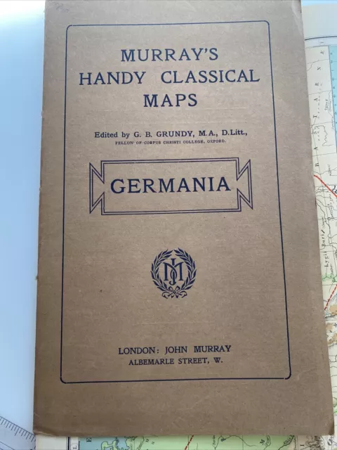 Old Map Murray's Handy Classical Map of Germany Germania with Index abb