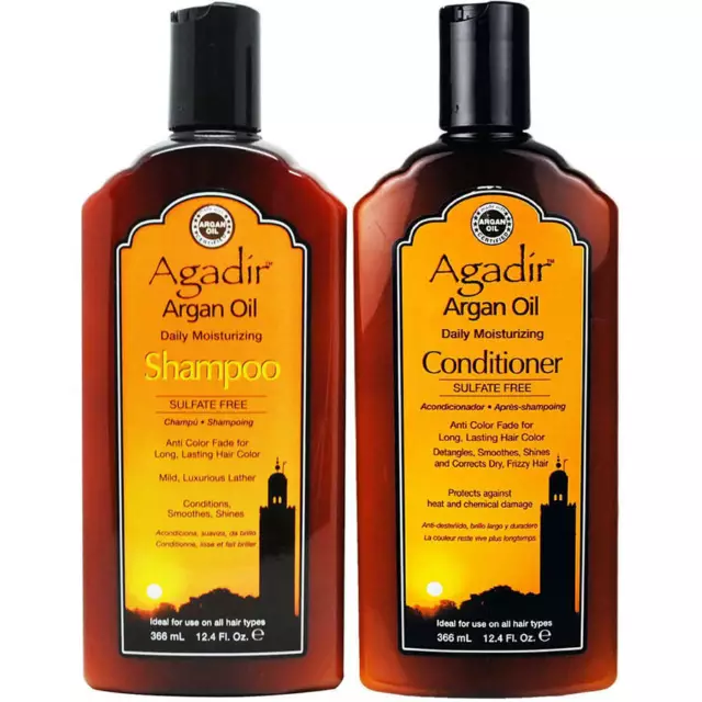 Agadir Moroccan Argan Oil Daily Moisturising Shampoo & Conditioner 366ml DUO