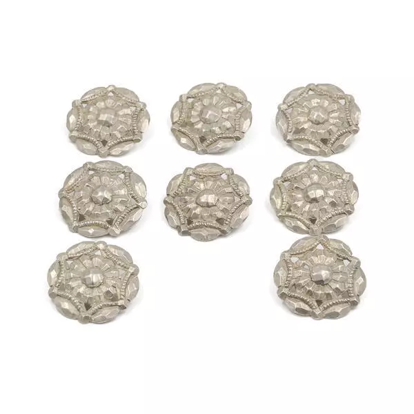 8 bottoni in argento fiocchi di neve bottoni tradizionali antichi silver buttons