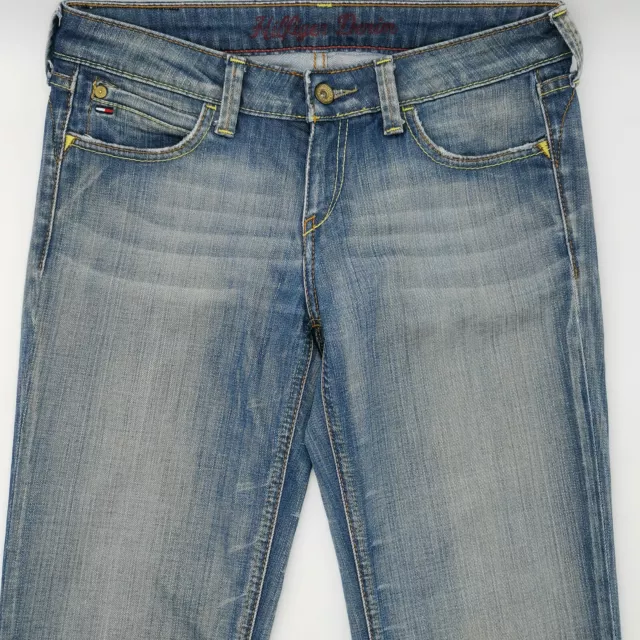 Pantaloni jeans denim da donna designer Tommy Hilfiger Rosie Field stretch W28 L34 blu 2