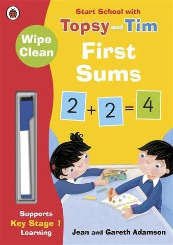 Wipe-clean First Sums: Start School With Topsy and Tim, Paperback by Adamson,...