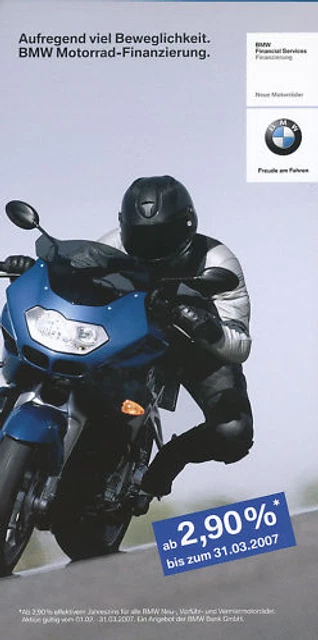 BMW MOTORCYCLE FINANCING brochure 2007 2/07 brochure motorcycle