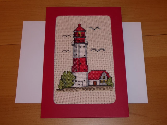 1 Klappkarte rot, 1 Leuchtturm , Nr 10 , Umschlag , Kathrina34