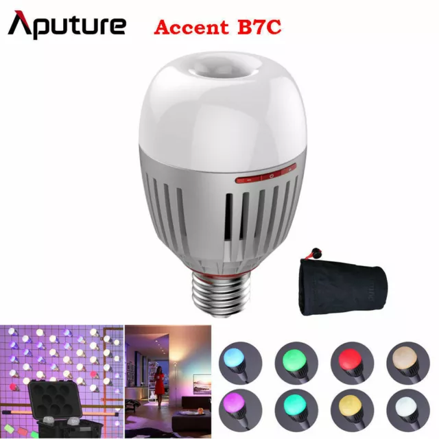 Aputure Accent B7C 7W RGBWW LED Smart Bulb 2000K-10000K Adjust Built-in Battery