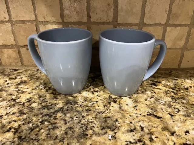 Set Of 2 Corelle Light Periwinkle Blue Country Cottage Mugs Coffee/Tea Cups
