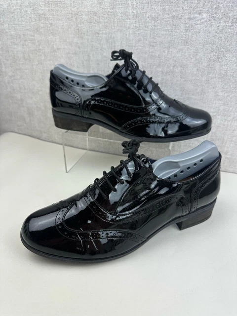 Hamble Oak Black Patent Ladies Brogues Clarks Ladies' Brogue Shoes