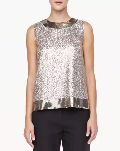 Kate Spade New York Serene Sleeveless Sequin Top Gold 4