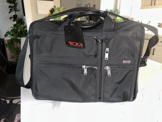 TUMI Alpha Black Ballistic expandable Laptop Business Briefcase 26041D4 Nice