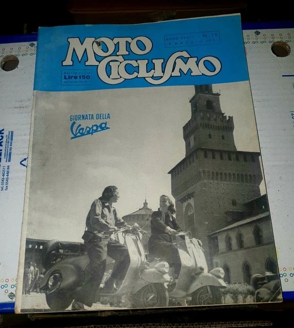 Rivista Motociclismo Giornata della Vespa Piaggio Originale 1951 Rivista Motociclismo Giornata della Vespa Piaggio Originale 1951