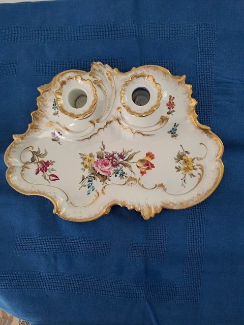 PORCELAINE ANCIENNE SUCRIER Ancien Limoges Frise de Fleurs et Dorure fin XIX ème EUR 22,00