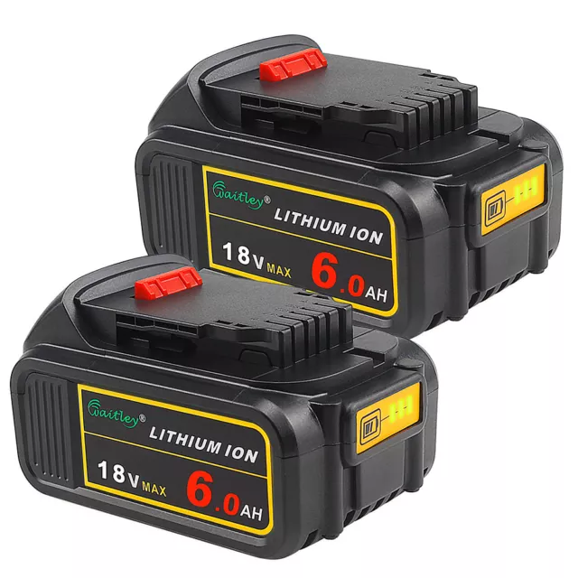 2xFor DEWALT 18V Li-Ion 6Ah Slide Battery DCB184 DCB182 DCB183 DCB200 DCF885