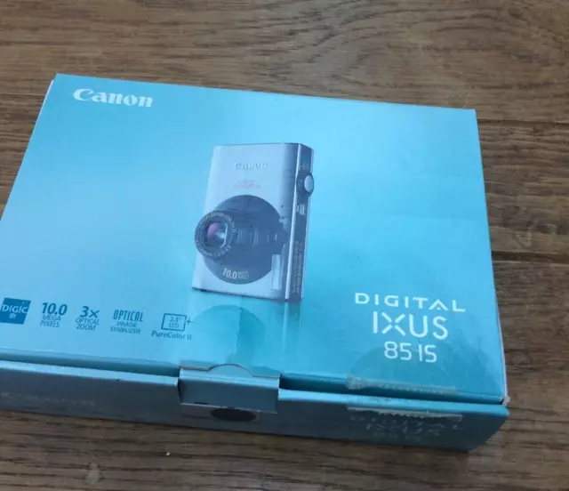 Canon IXUS 85 iS 10.0MP Digital Camera - Silver + 2GB Memory Card + Charger Box