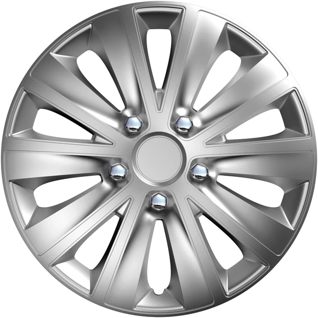 Copricerchi 13" Coprimozzo Veloci NC Plastica Set di 4 Silver Fit R13 2