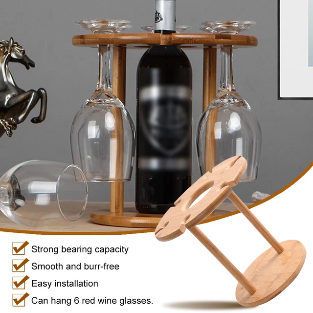 Red Wine Rack Glass Cup Holder Upside Down Glasses Shelf Bottle Display Stand