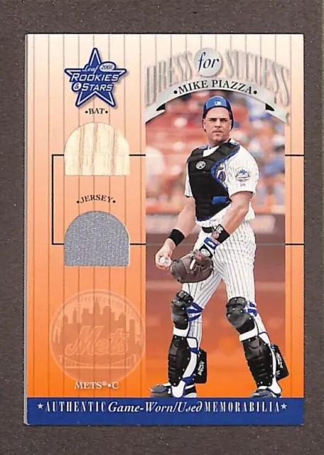 2001 Leaf Rookies & Stars Dress For Success #DFS-2 Mike Piazza Dual Relic