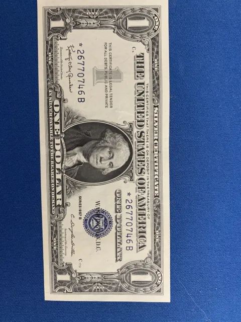 1957 Star Silver Certificate Blue Seal Dollar Bill
