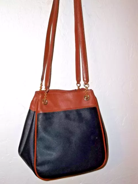Bottega Veneta Marco Polo Shoulder Bag Textured Leather Black /Brown