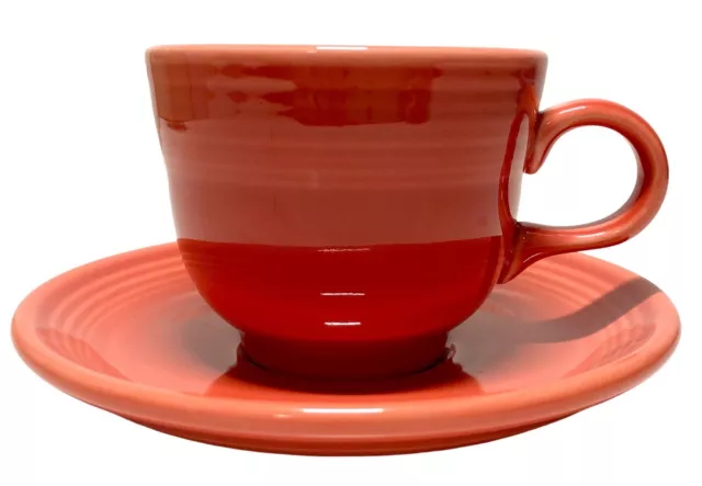 Persimmon Orange Homer Laughlin Fiesta Ware Lead Free Cup and Saucer Replacement