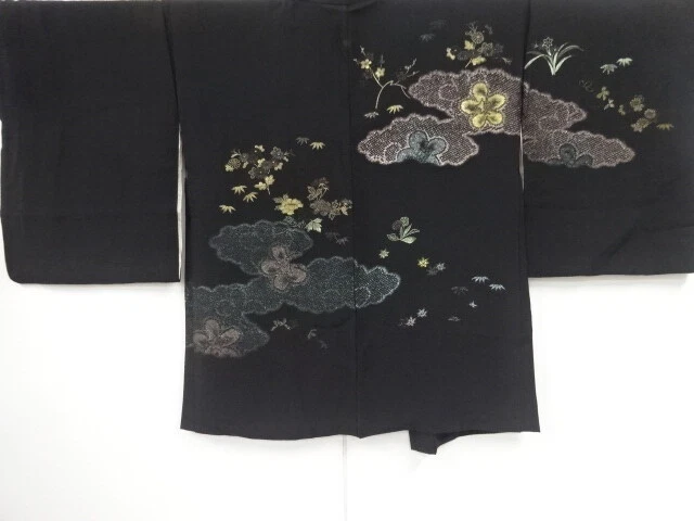 98326# Japanese Kimono / Haori / Woven Floral Plants