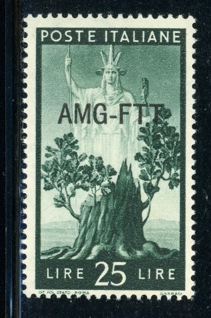 AMG-FTT Trieste MNH: Scott #67 25l Dark Green (1950) CV$40+